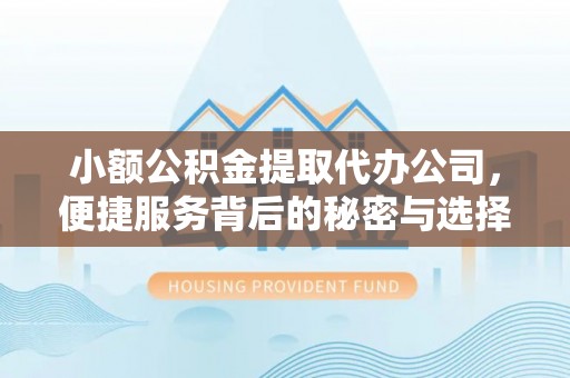 八公山小额公积金提取代办公司，便捷服务背后的秘密与选择指南